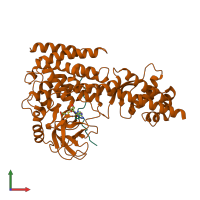 PDB entry 7w29 coloured by chain, front view.