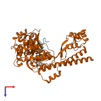 PDB entry 7w29 coloured by chain, top view.