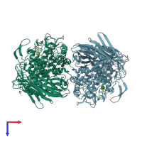 PDB entry 7w2t coloured by chain, top view.