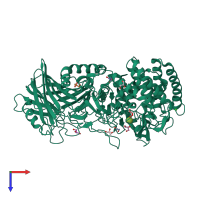 PDB entry 7w2v coloured by chain, top view.
