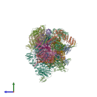PDB entry 7w3a coloured by chain, side view.