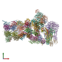 PDB entry 7w3g coloured by chain, front view.