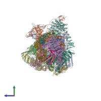 PDB entry 7w3g coloured by chain, side view.