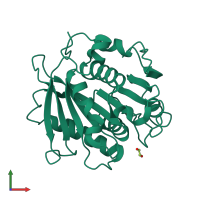 PDB entry 7w69 coloured by chain, front view.
