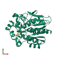PDB entry 7wan coloured by chain, front view.