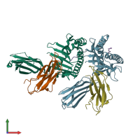 PDB entry 7wbg coloured by chain, front view.