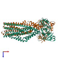 PDB entry 7wix coloured by chain, top view.