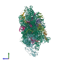 PDB entry 7wtq coloured by chain, side view.