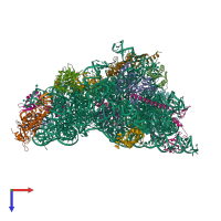 PDB entry 7wtq coloured by chain, top view.