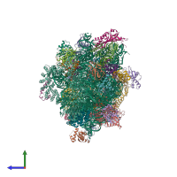 PDB entry 7wtv coloured by chain, side view.