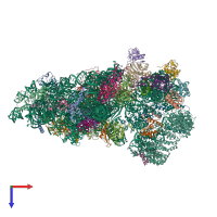 PDB entry 7wtv coloured by chain, top view.