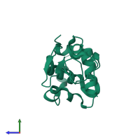 PDB entry 7wuc coloured by chain, side view.