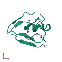 PDB entry 7wuk coloured by chain, front view.