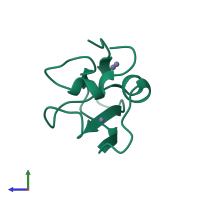 PDB entry 7wuk coloured by chain, side view.