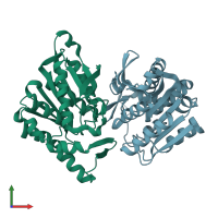 PDB entry 7wwh coloured by chain, front view.