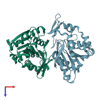 PDB entry 7wwh coloured by chain, top view.