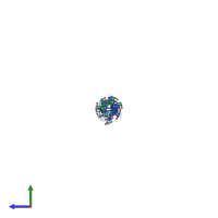 PDB entry 7wwr coloured by chain, side view.