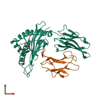 PDB entry 7wzz coloured by chain, front view.