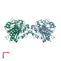 PDB entry 7x0c coloured by chain, top view.