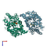 PDB entry 7x0n coloured by chain, top view.