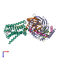 PDB entry 7x2c coloured by chain, top view.