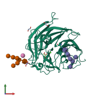 PDB entry 7x2n coloured by chain, front view.