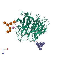 PDB entry 7x2n coloured by chain, top view.