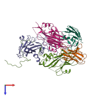 PDB entry 7x4k coloured by chain, top view.