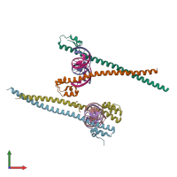 PDB条目7x5e，由链条着色，前视图。