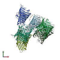 PDB entry 7x5q coloured by chain, front view.