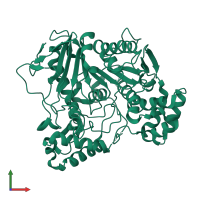 PDB entry 7x8l coloured by chain, front view.