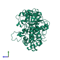 PDB entry 7x8l coloured by chain, side view.