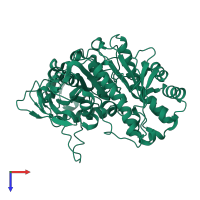 PDB entry 7x8l coloured by chain, top view.
