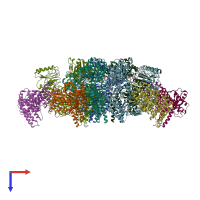 PDB entry 7xc2 coloured by chain, top view.