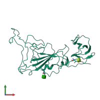 PDB entry 7xiz coloured by chain, front view.