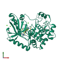 PDB entry 7xnc coloured by chain, front view.