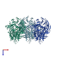 PDB entry 7y4g coloured by chain, top view.