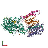 PDB entry 7y5x coloured by chain, front view.