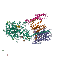PDB entry 7y5z coloured by chain, front view.