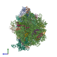 PDB entry 7y7e coloured by chain, side view.