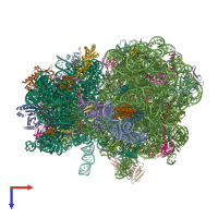 PDB entry 7y7e coloured by chain, top view.