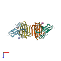 PDB entry 7ygg coloured by chain, top view.