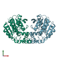 PDB entry 7yii coloured by chain, front view.