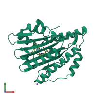 PDB entry 7ykb coloured by chain, front view.