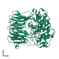 PDB entry 7ywp coloured by chain, front view.