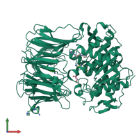 PDB entry 7ywz coloured by chain, front view.