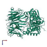 PDB entry 7ywz coloured by chain, top view.