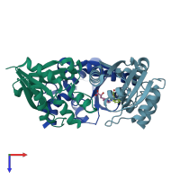 PDB entry 7yy8 coloured by chain, top view.