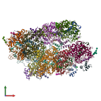 PDB entry 7z53 coloured by chain, front view.