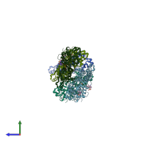 PDB entry 7z7i coloured by chain, side view.
